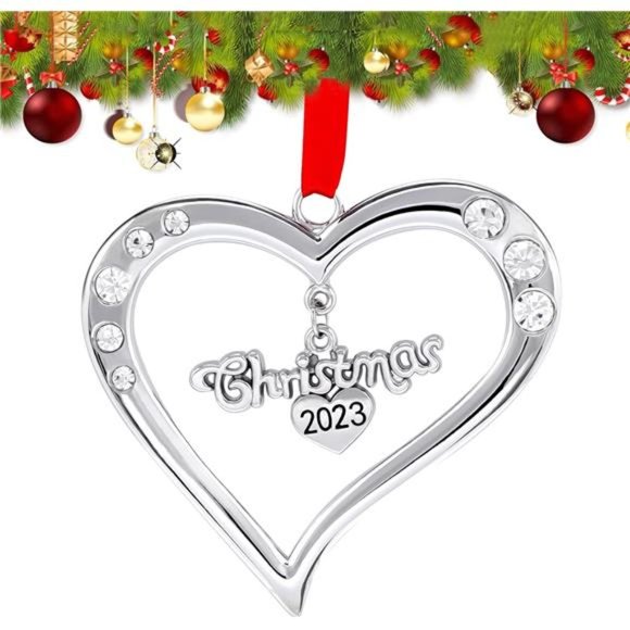 Other - Heart with Hanging Pendant Saying Christmas - Christmas Tree Hanging Ornaments